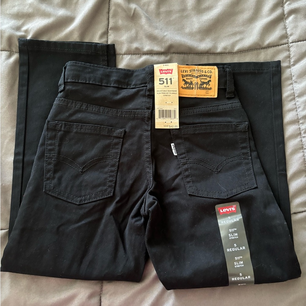 Kids black Levi jeans, slim stretch